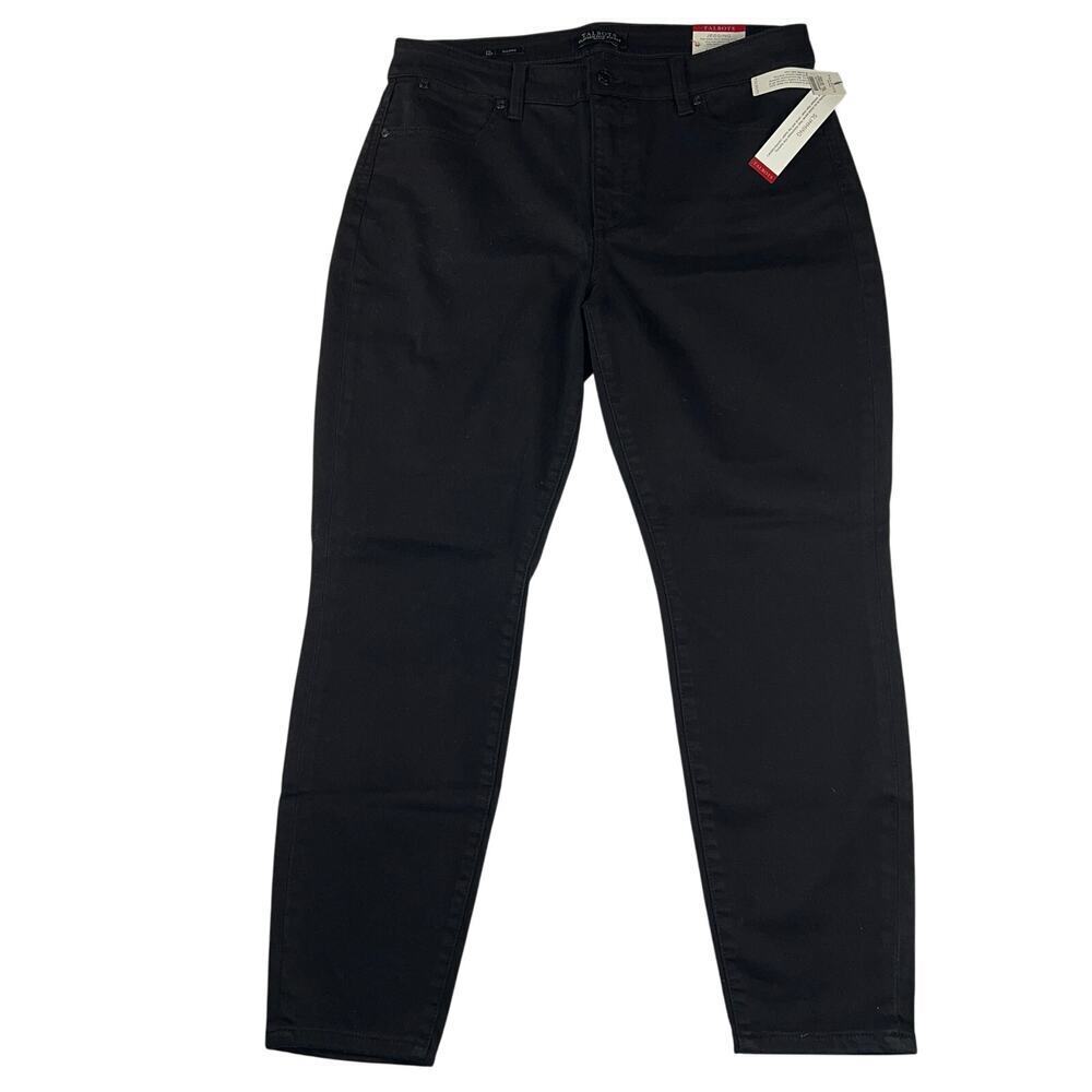 Talbots Slimming Flawless Five Pocket Jegging Pants Black Tummy Control Size 12P